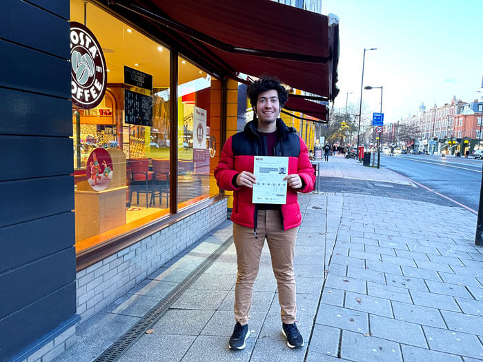 An Apex student with her results