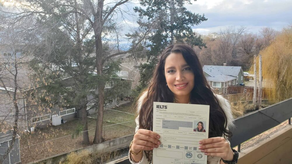 An Apex student with her results